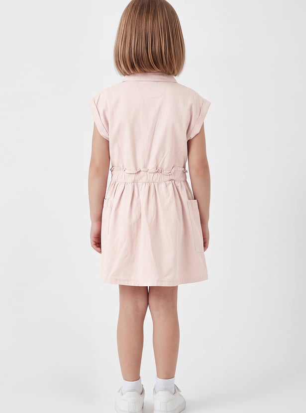 Girls Solid Shirt Dress