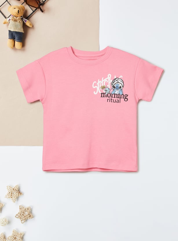 Girls Lilo & Stitch Printed T-shirt