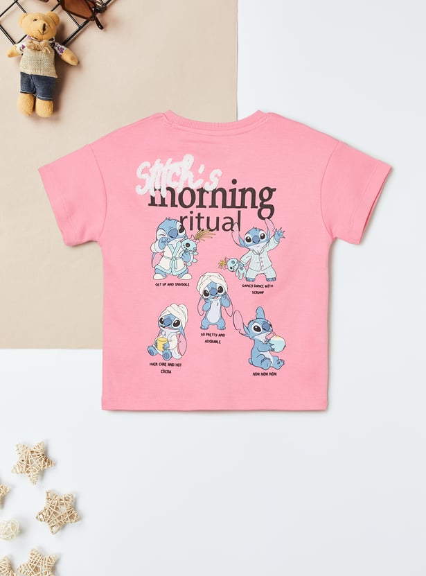 Girls Lilo & Stitch Printed T-shirt