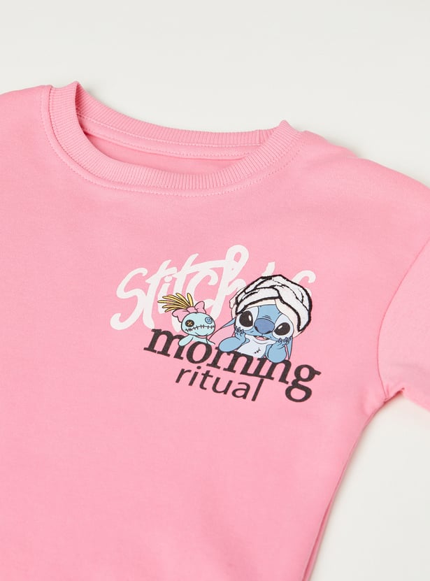 Girls Lilo & Stitch Printed T-shirt