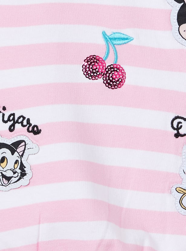 Girls Striped Minnie Polo T-shirt