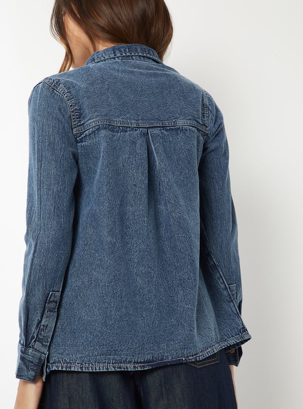 Women Washed Denim Shirt