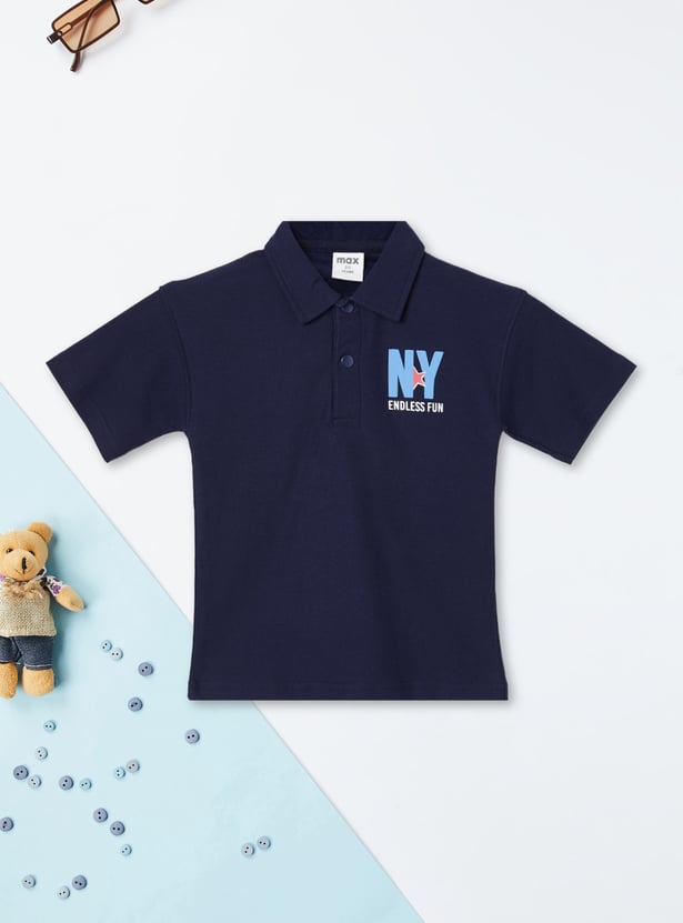 Boys Back Print Polo T-shirt