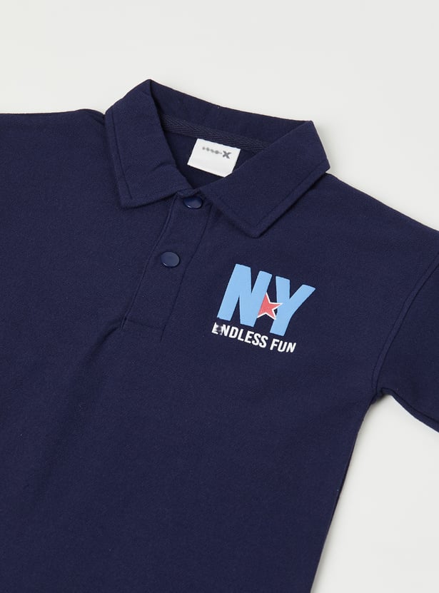 Boys Back Print Polo T-shirt