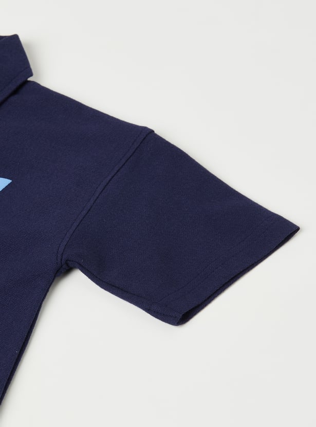 Boys Back Print Polo T-shirt