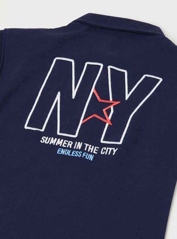 Boys Back Print Polo T-shirt