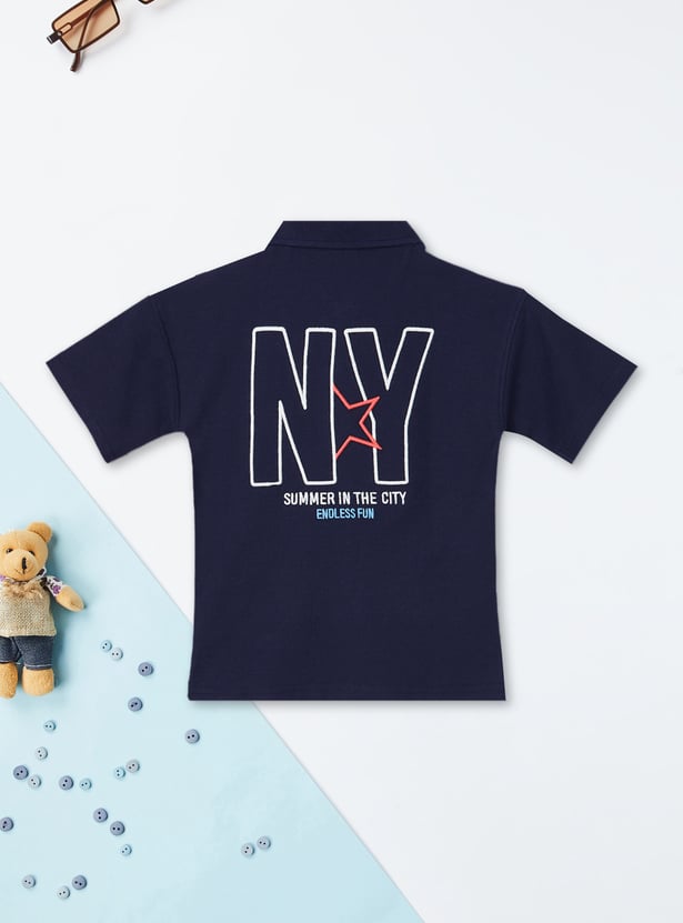 Boys Back Print Polo T-shirt