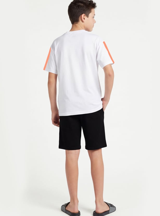 Boys Printed T-shirt with Shorts Set