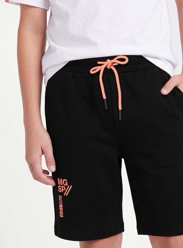 Boys Printed T-shirt with Shorts Set
