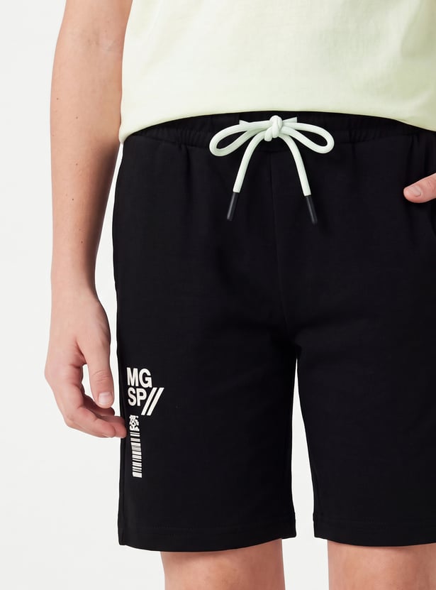 Boys Solid Shorts Set