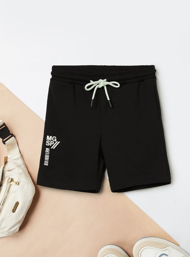 Boys Solid Shorts Set