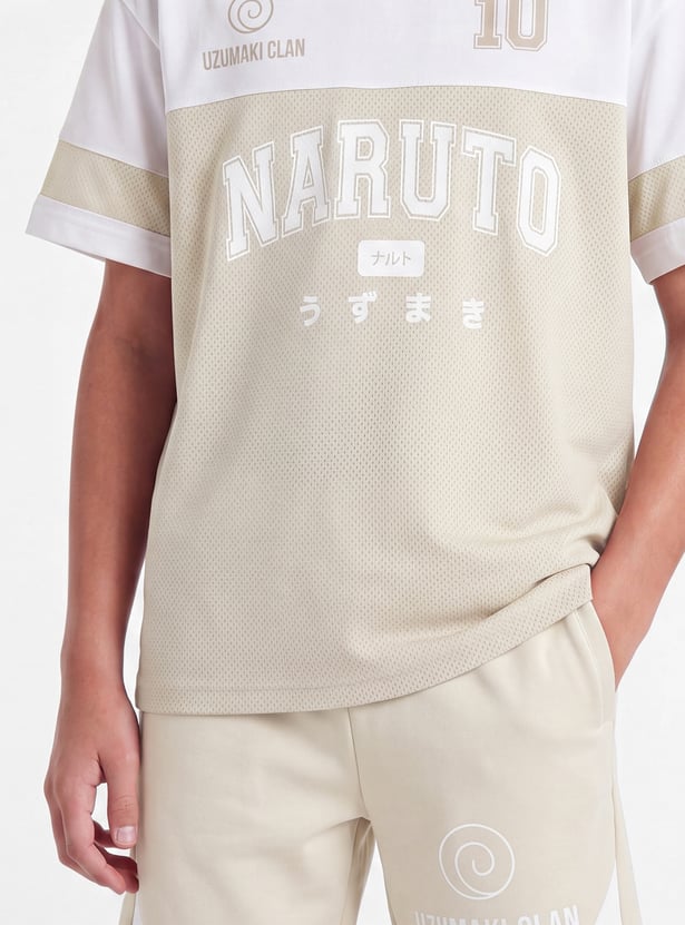 Boys Naruto Printed Shorts Set