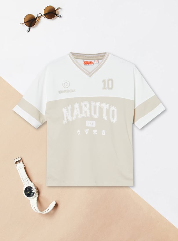 Boys Naruto Printed Shorts Set
