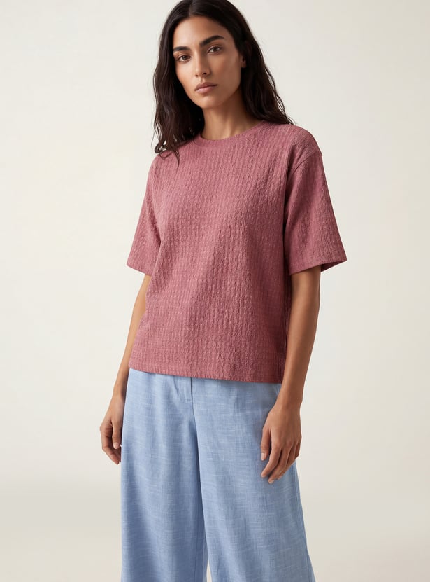 Women Textured T-shirt