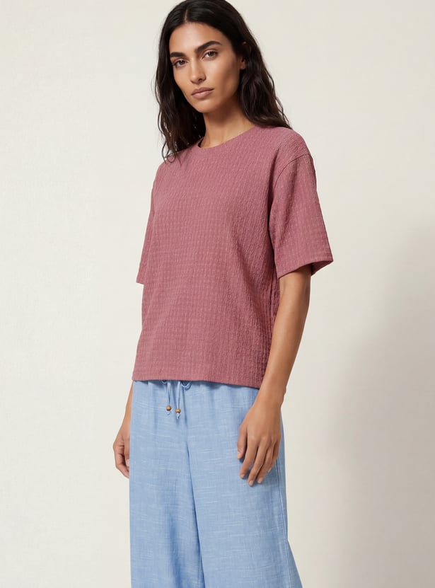Women Textured T-shirt