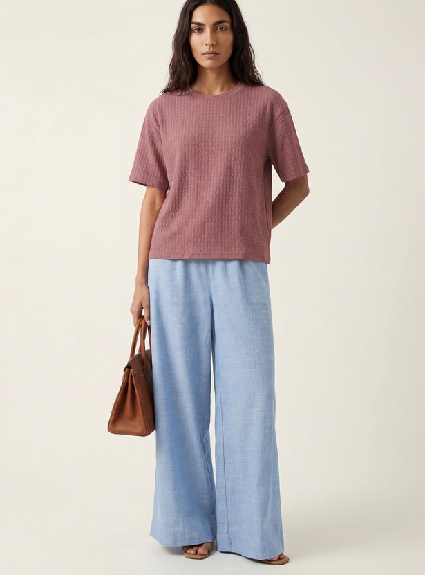 Women Textured T-shirt