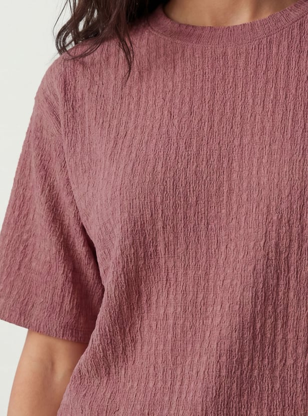 Women Textured T-shirt