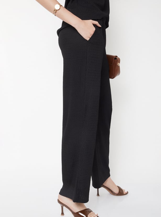 Women Textured Trousers