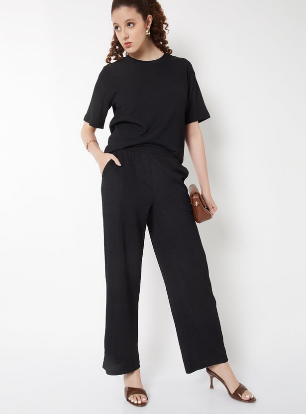 Women Textured Trousers