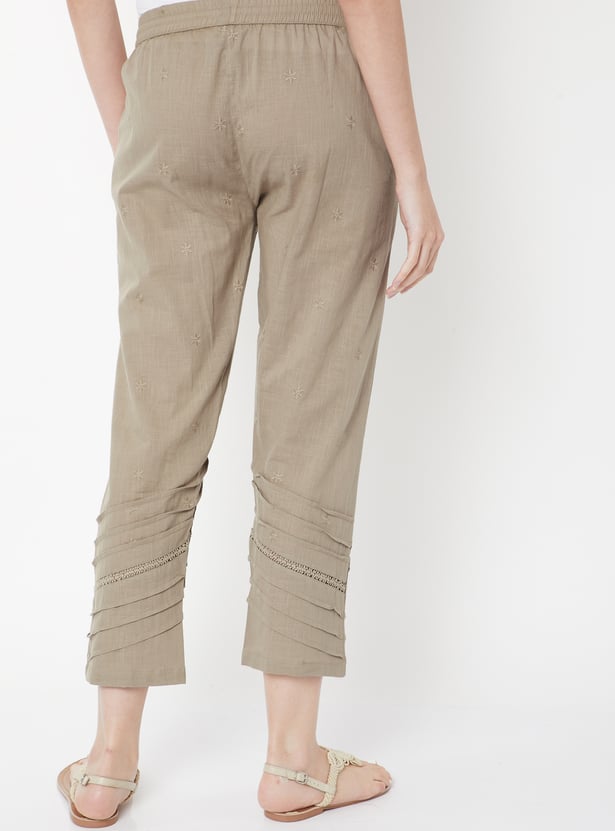 Women Embroidered Straight Pants