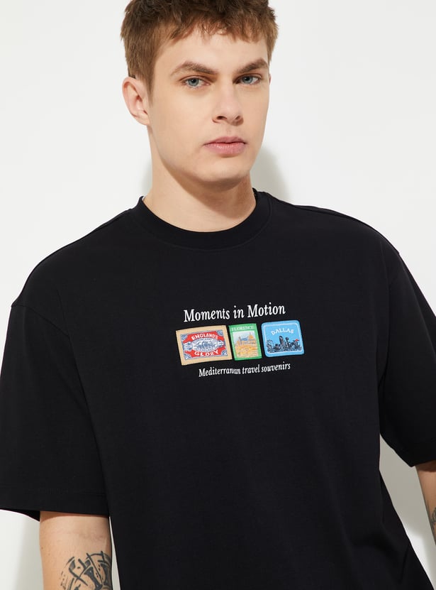 URB_N Men Back Print Oversized T-shirt