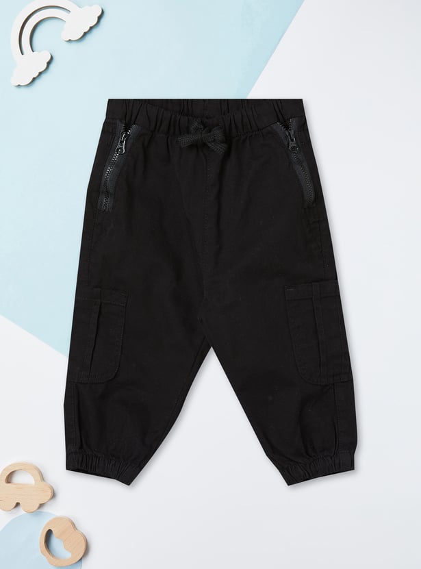 Boys Solid Cargo Joggers