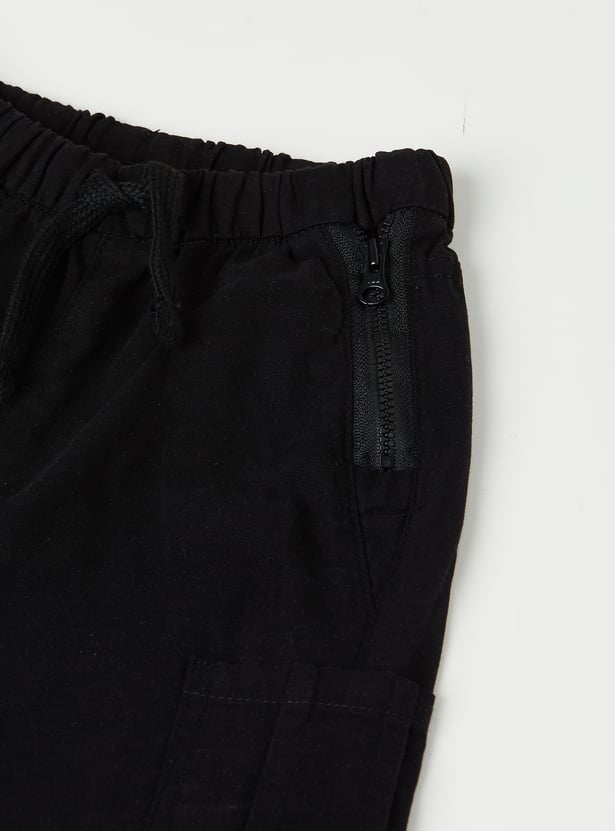 Boys Solid Cargo Joggers