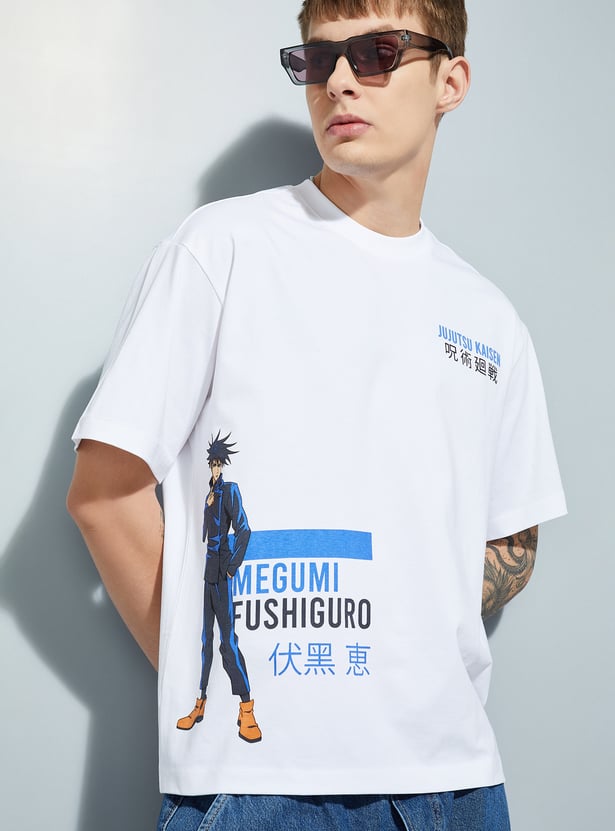 URB_N Men Jujutsu Kaisen Print Oversized T-shirt