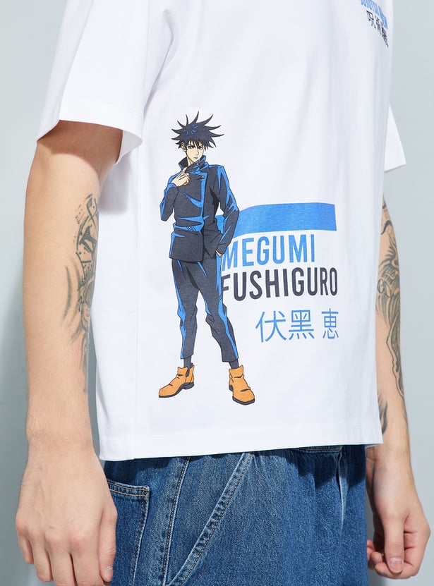 URB_N Men Jujutsu Kaisen Print Oversized T-shirt