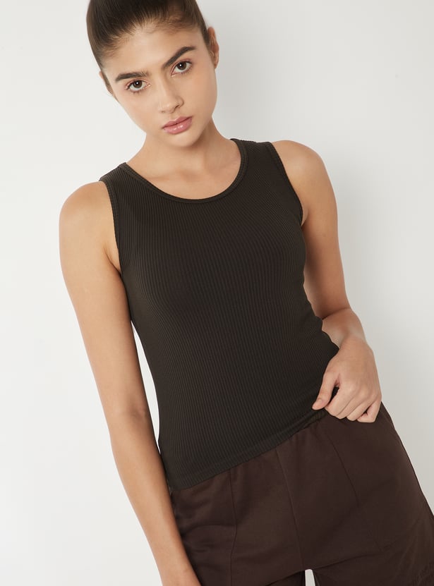 Women Ribbed Active Tank Top