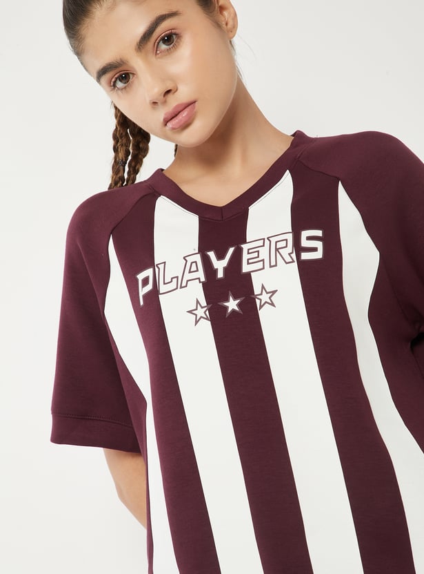 Women Striped Boxy Fit Buttersoft Sports T-shirt