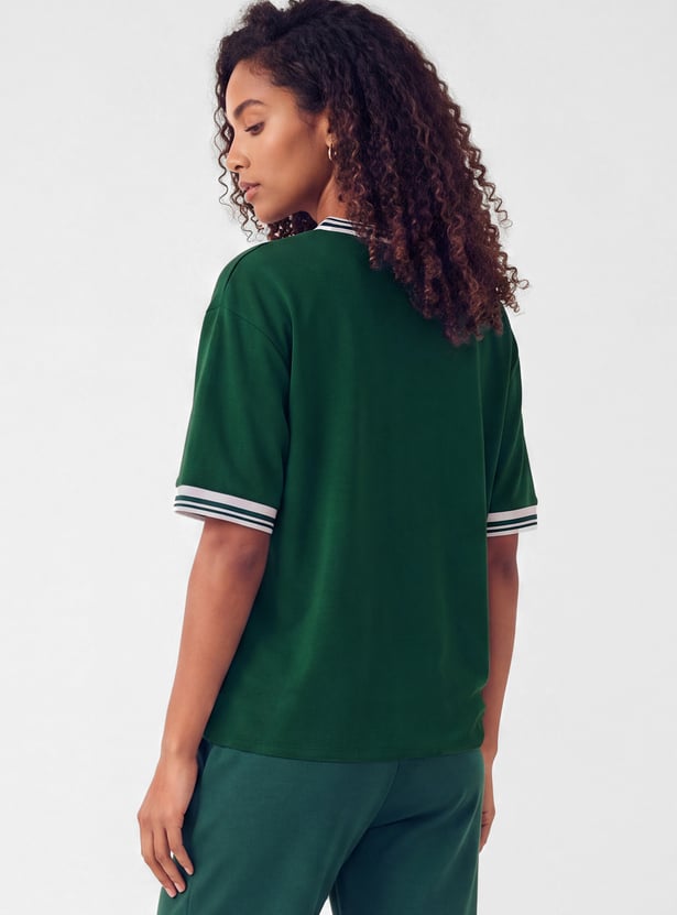 Women Printed Boxy Fit Sports T-shirt