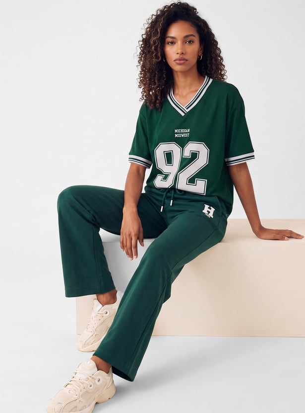Women Printed Boxy Fit Sports T-shirt