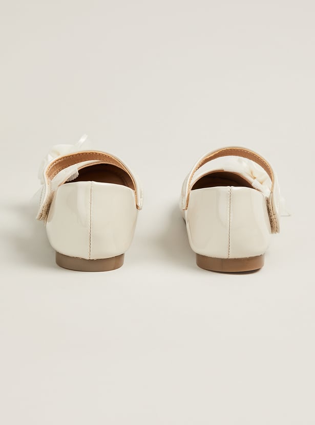 Girls Floral Applique Mary Janes