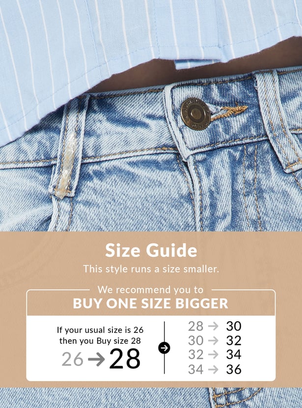 Women Washed Slim Straight Fit Jeans