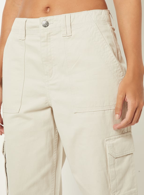 Women Solid Cargo Trousers
