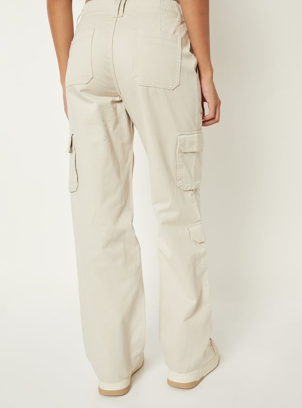 Women Solid Cargo Trousers