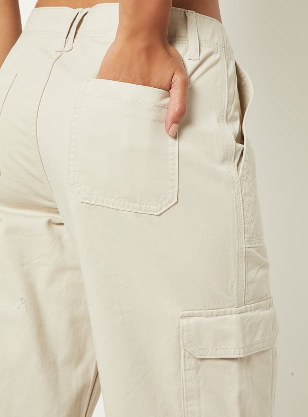 Women Solid Cargo Trousers