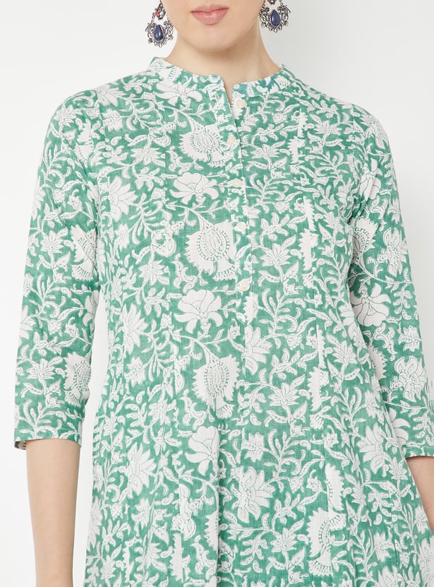 Women Floral Print A-line Kurta Set