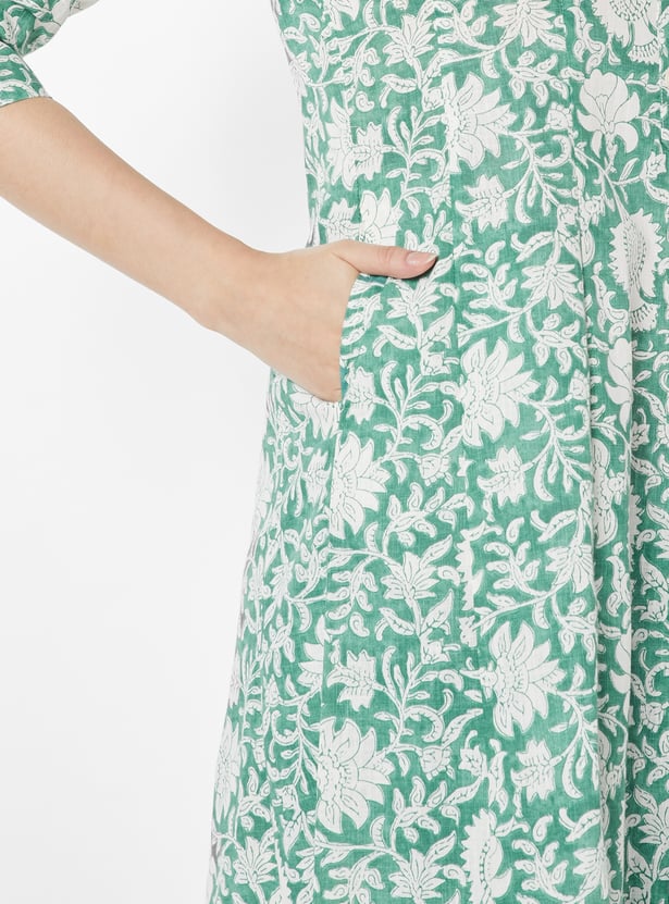 Women Floral Print A-line Kurta Set