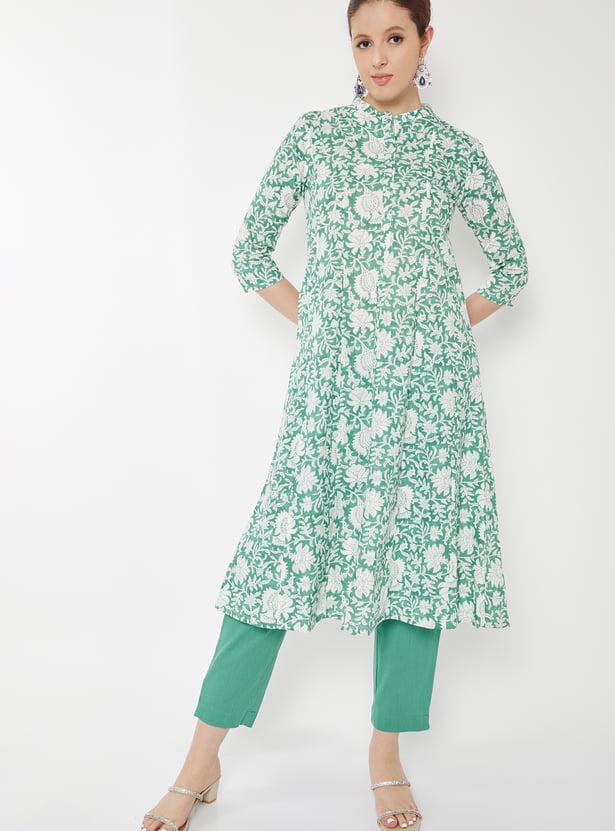 Women Floral Print A-line Kurta Set