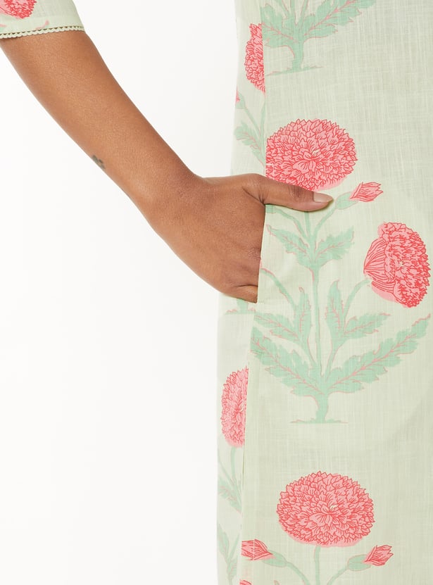 Women Floral Printed Straight Kurta Set