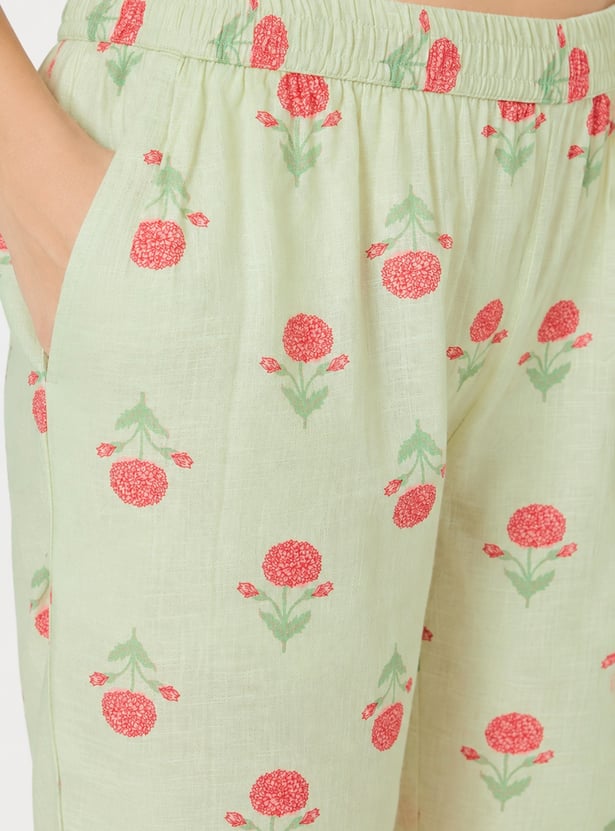 Women Floral Printed Straight Kurta Set