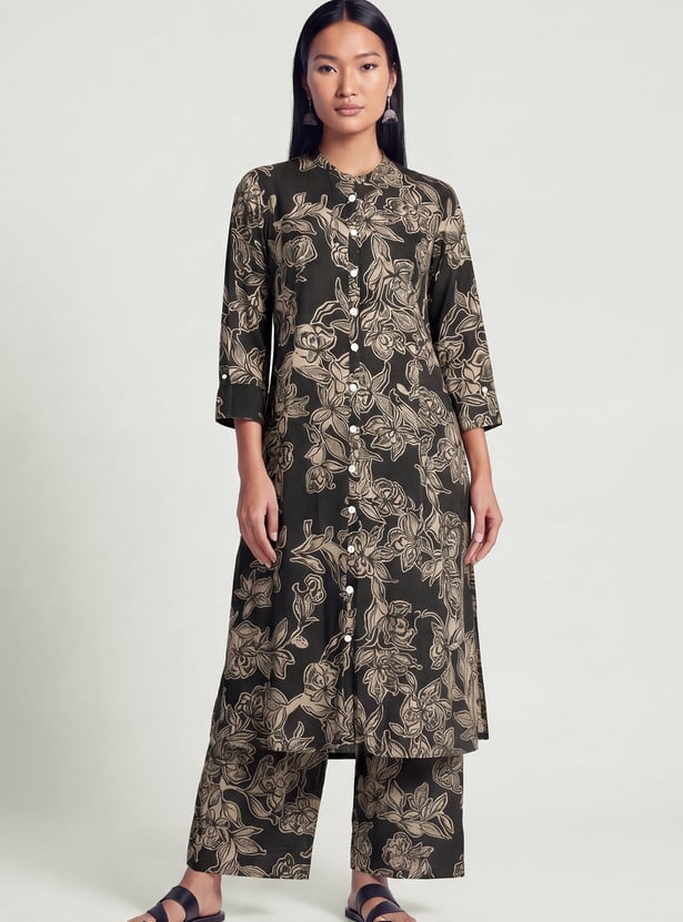 Women Floral Print Straight Kurta