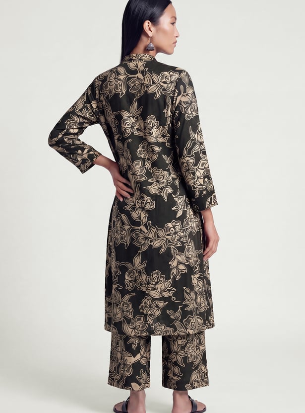 Women Floral Print Straight Kurta