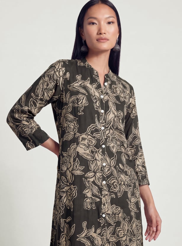 Women Floral Print Straight Kurta