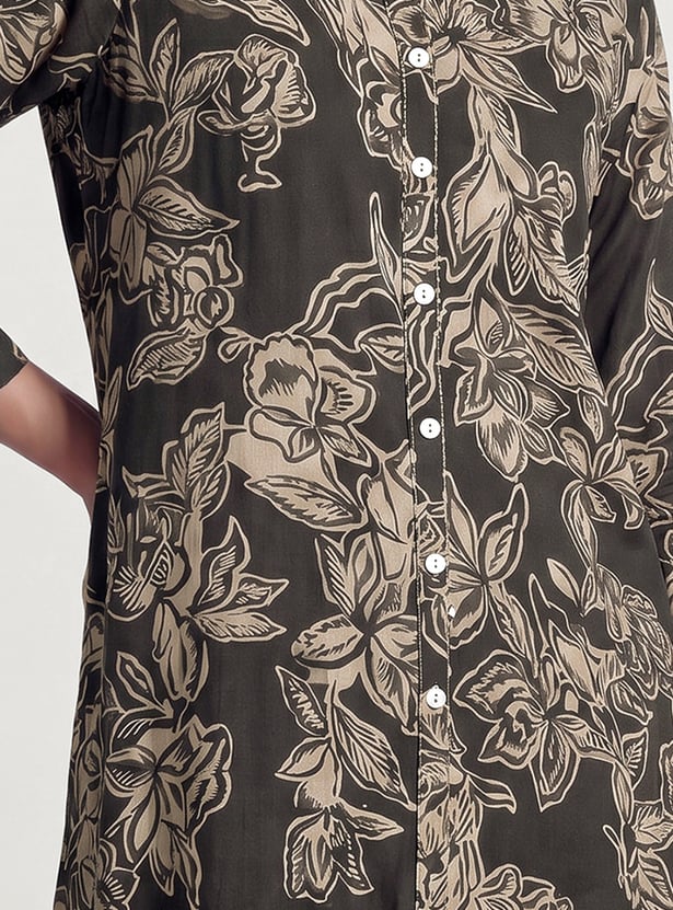 Women Floral Print Straight Kurta