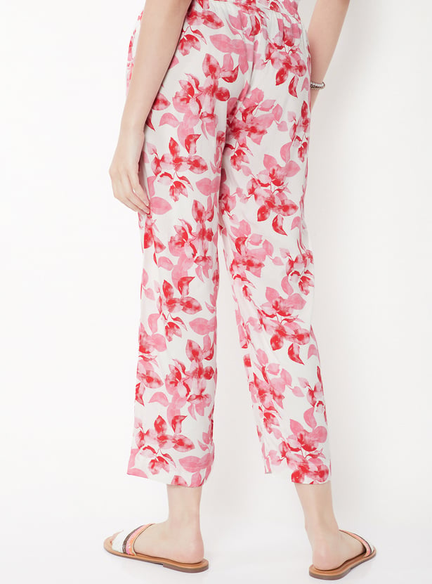 Women Floral Print Straight Pants