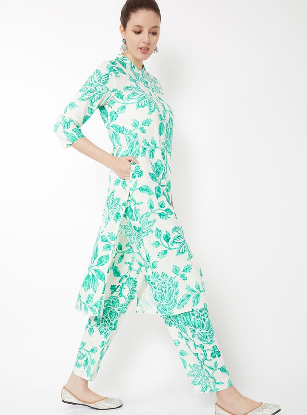 Women Floral Print Straight Pants
