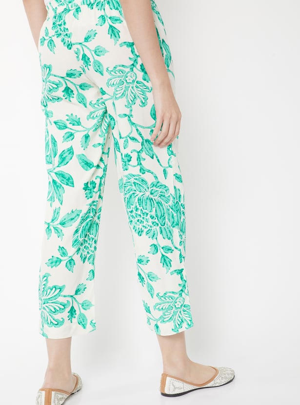 Women Floral Print Straight Pants